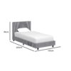 101036_AF3032-30GY_Dimensions-100x100 - Jamies Furniture Gray upholstered platform bed with a low, rectangular headboard and slim metal legs (3D render).