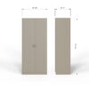PRO2RPUT_Dimensions-100x100 - Jamies Furniture Two tall beige cabinet doors standing upright on a white background, showing plain fronts with subtle wood grain.