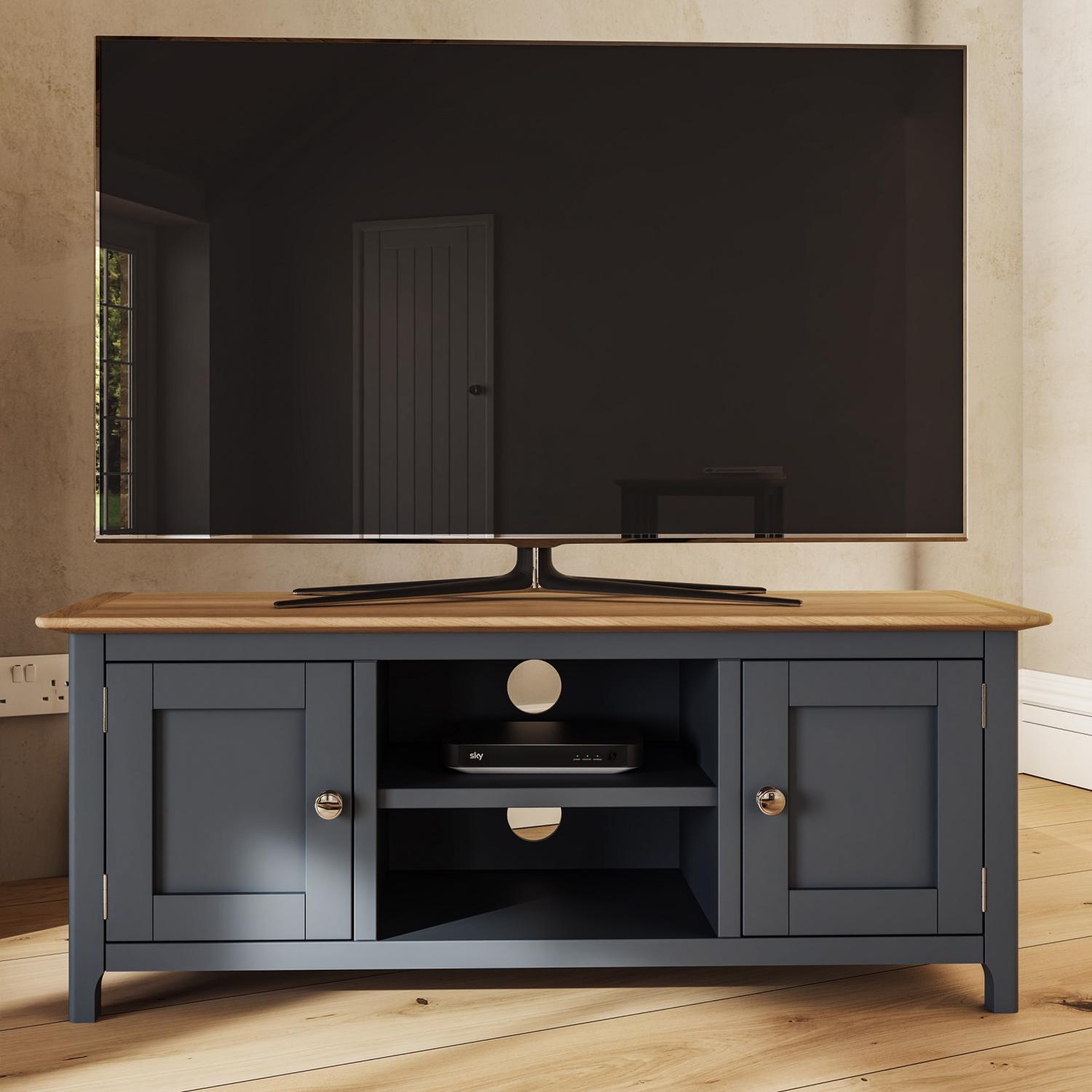 taberno-oak-2-door-tv-unit-graphite-blue