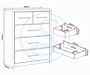 100-102-086_50 - Jamies Furniture White filing cabinet with three drawers and a small box of envelopes beside it.