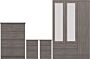 100-108-036_01 1 - Jamies Furniture Modular dark wood storage cabinets of varying heights lined along a wall, forming a contemporary built-in unit.