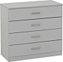 100-108-093_07_1 - Jamies Furniture Light gray five-drawer dresser with horizontal metal handles on each drawer.