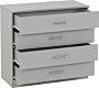100-108-095_08 - Jamies Furniture Gray three-drawer dresser with metal handles.