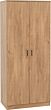 100-108-096_02_1 - Jamies Furniture Tall wooden storage cabinet with two doors and slim vertical handles, light oak finish.