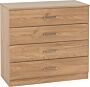 100-108-096_08_1 - Jamies Furniture Light wood chest of drawers with four drawers and metal handles in a simple, modern finish.