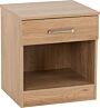 100-108-098_14_1 - Jamies Furniture Wooden bedside table with a single drawer and open lower shelf.