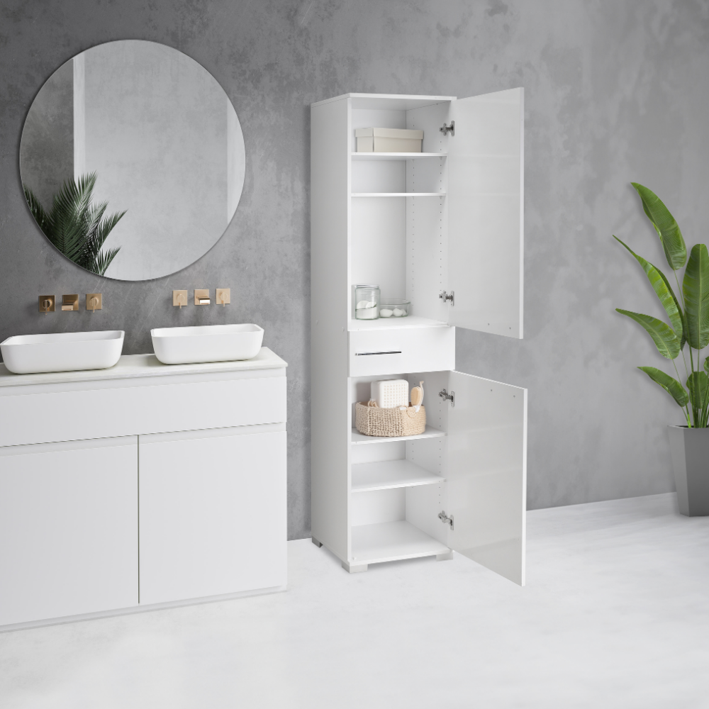 adore-white-high-gloss-2-door-storage-unit-with-central-drawer-multi-purpose-cabinet