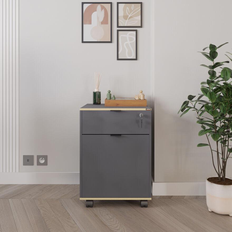 adore-rio-anthracite-grey-mobile-office-storage-cart-with-lockable-drawer