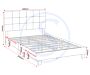 200-203-134_50 - Jamies Furniture Metal bed frame with headboard, footboard, and side rails shown from a corner view. It has a slatted base to support a mattress.