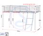 200-206-018_50 - Jamies Furniture Technical schematic of an outdoor climbing frame with ropes, nets, ladders, and safety lines labeled.