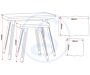 300-303-033_50_1 - Jamies Furniture Technical diagram of a collapsible stool with labeled dimensions showing leg angles and seat height.