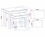 300-303-043_50_1 - Jamies Furniture Isometric line drawing of a foldable workbench with labeled dimensions on the side panels and top surface edges.