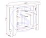 300-305-058_50_2 - Jamies Furniture Line drawing of a compact kitchen cart on wheels with a top surface, a front drawer, and two lower shelves