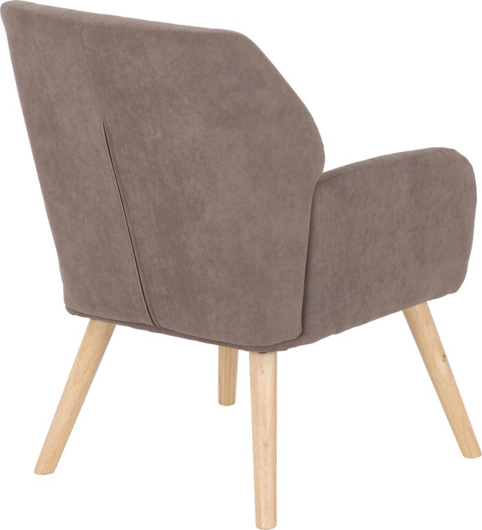 300-309-039_05_1 - Jamies Furniture Taupe upholstered armchair with curved back and natural wood legs, viewed from the side.