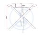 400-401-284_50_1 - Jamies Furniture Diagram of geometric tools: compass, protractor, and ruler with intersecting lines in a circle.