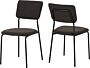 400-401-285_05_1 - Jamies Furniture Two black chairs with metal legs arranged side by side.