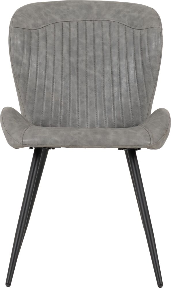 400-401-380_08 - Jamies Furniture Gray upholstered armchair with a curved back and black angled legs, shown against a white background.