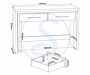 500-501-012_09 - Jamies Furniture Technical drawing of a bed frame with dimensions labeled around it.