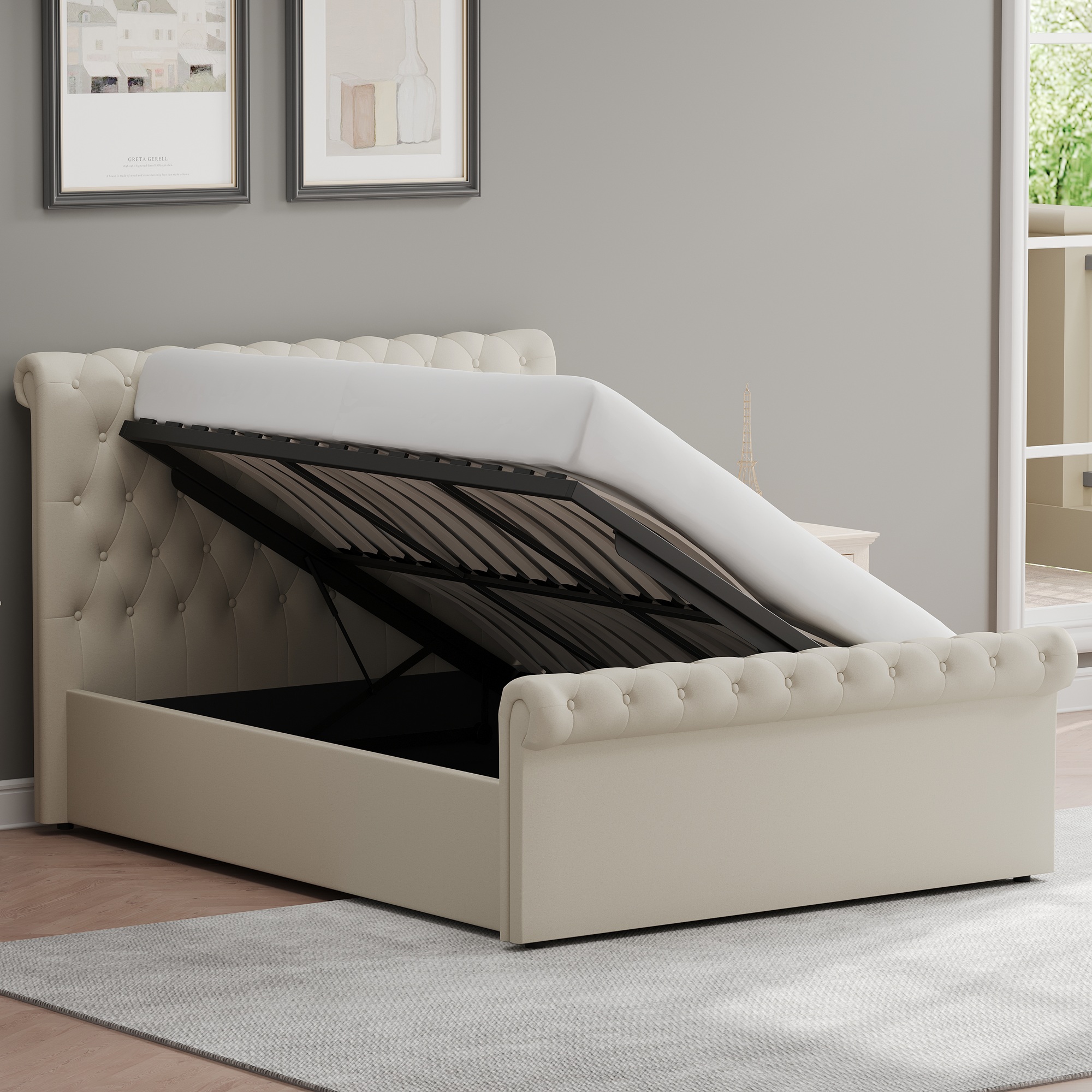 king-size-side-lift-ottoman-storage-bedframe-almond-fabric