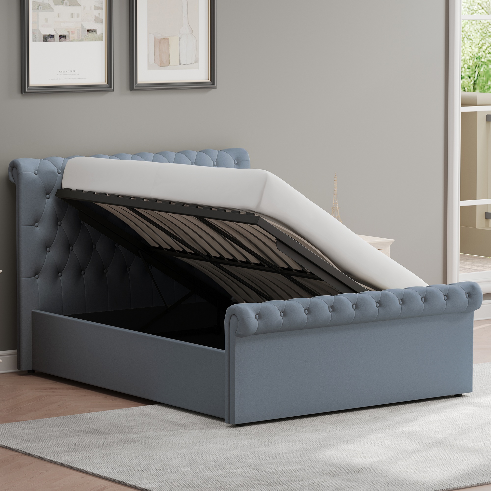 king-size-side-lift-ottoman-storage-bedframe-steel-grey-fabric