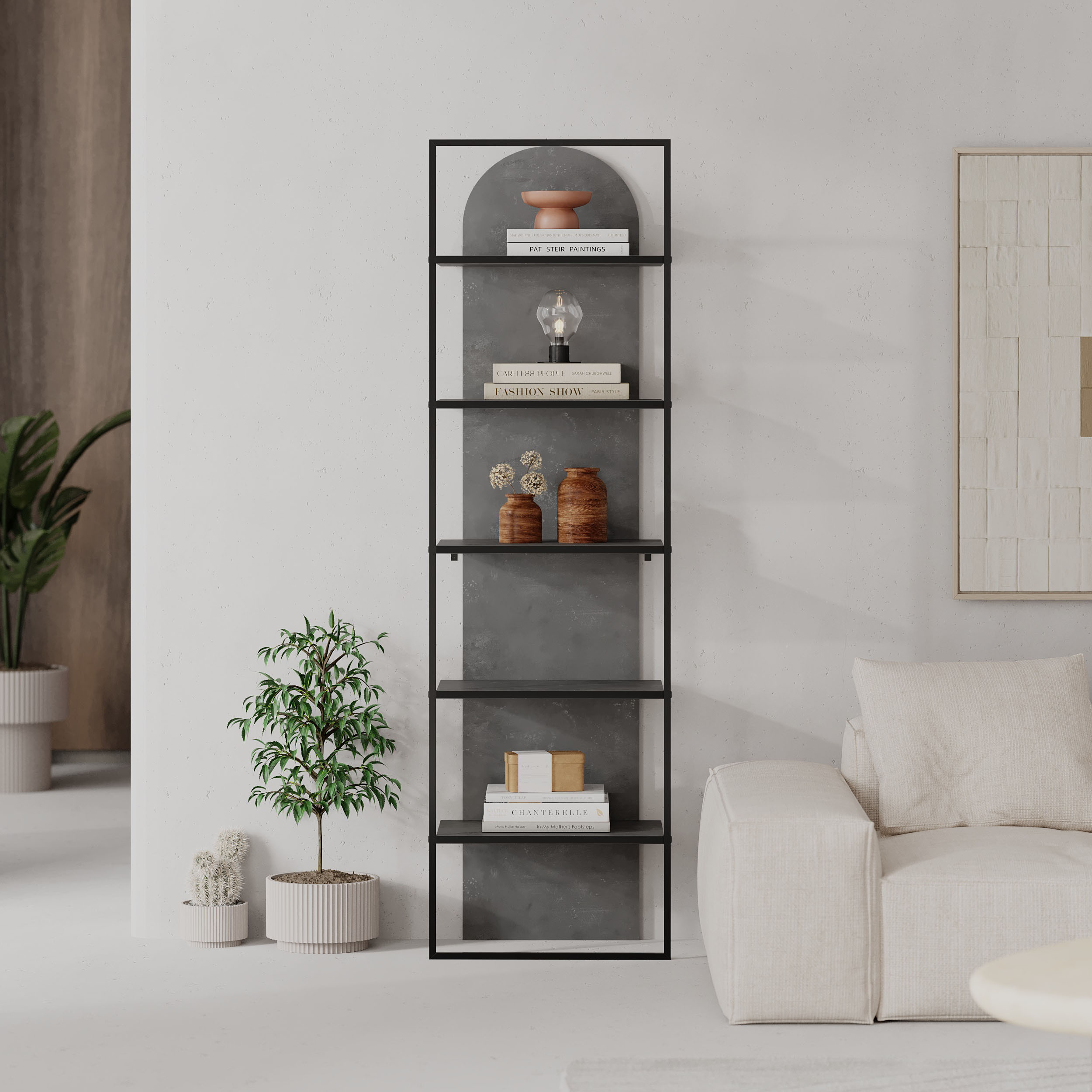 archy-modern-bookcase-5-tier-wall-mounted-shelf-retro-grey-180-cm