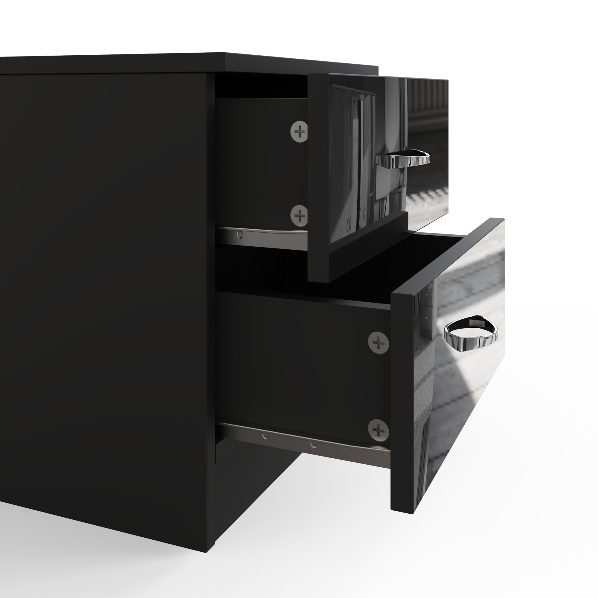 CHL2BSBLK-OpenDrawer-CutOutjpg - Jamies Furniture