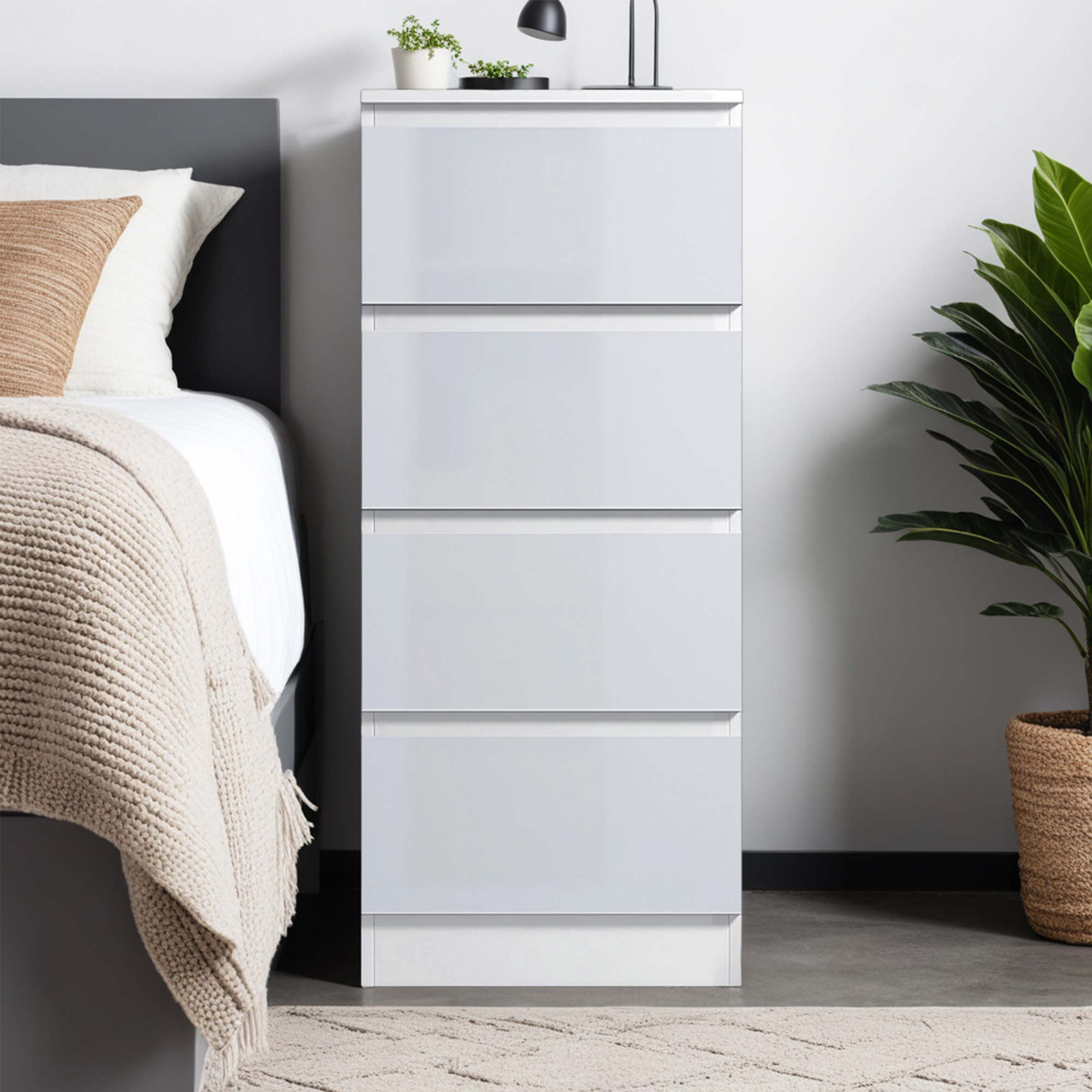 carlton-4-drawer-slim-tallboy-chest-of-drawers-white-gloss