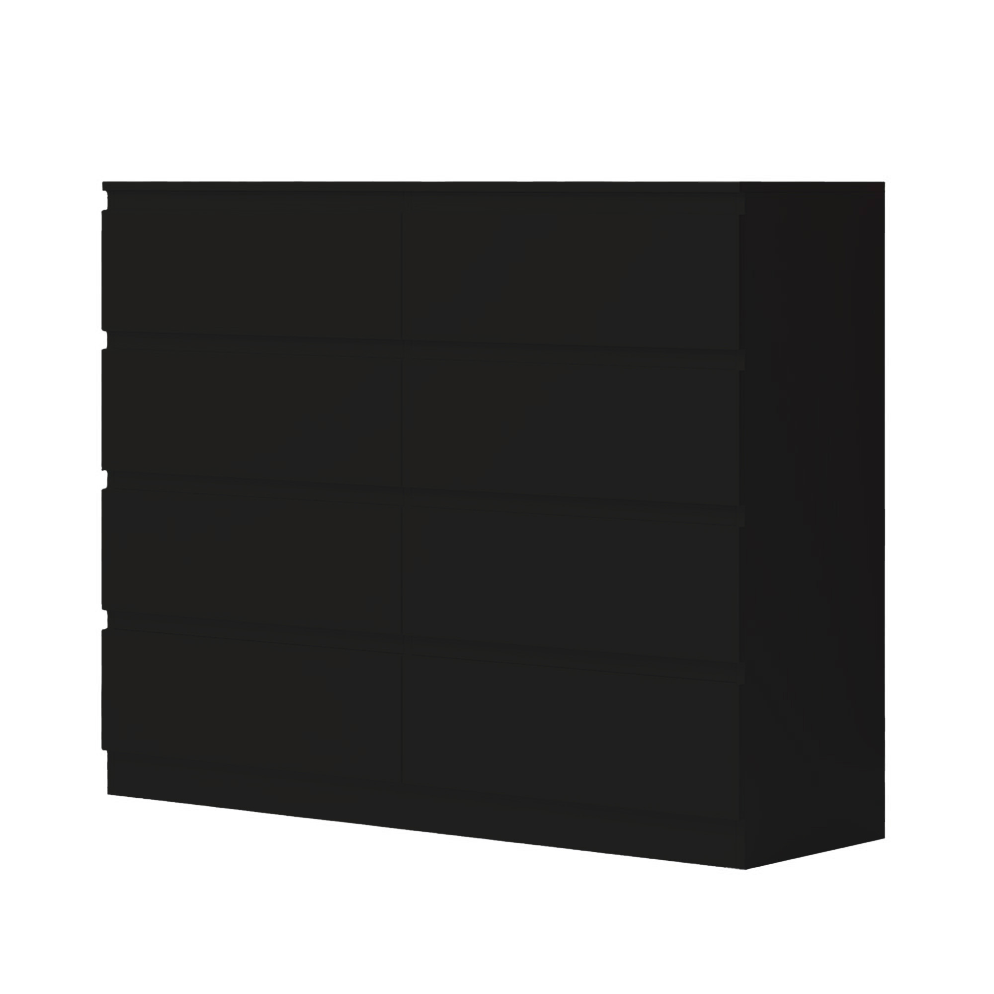 Carlton 8 Drawer Wide 4+4 Chest Of Drawers - Matt Black - Image 4