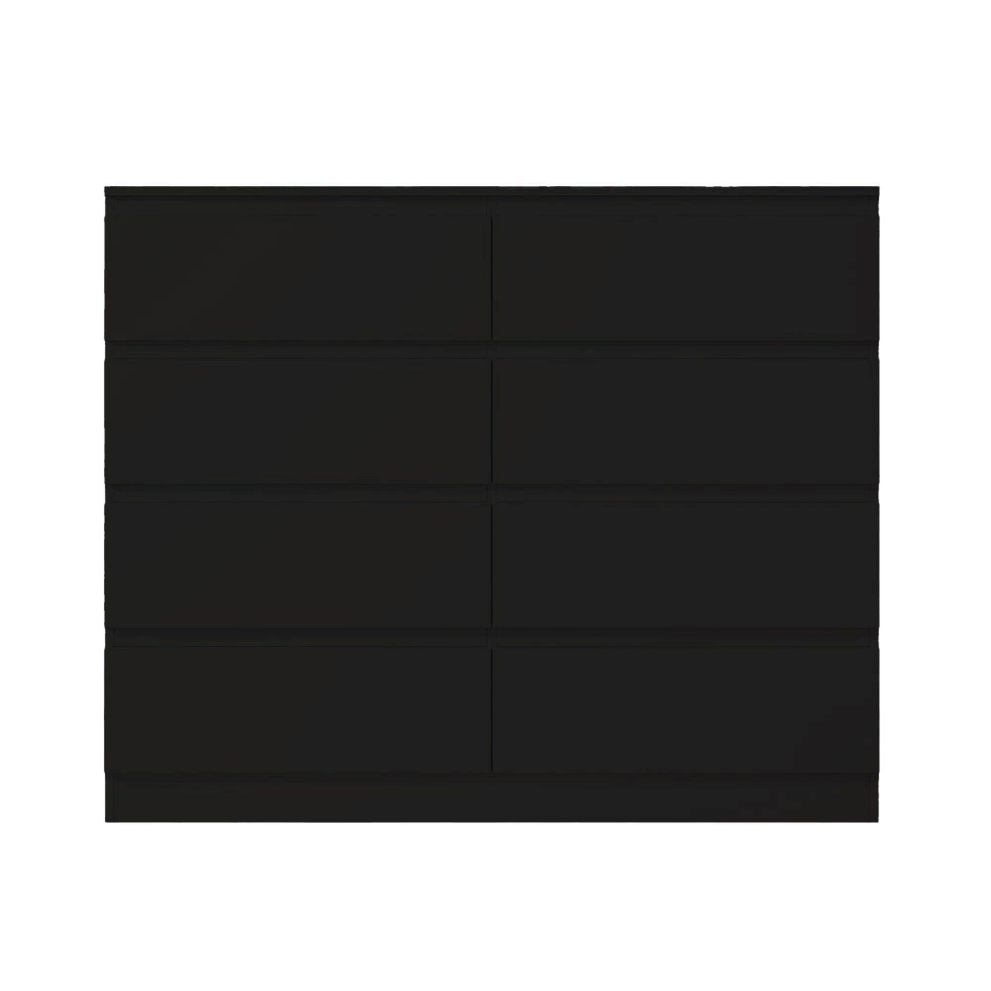 Carlton 8 Drawer Wide 4+4 Chest Of Drawers - Matt Black - Image 3