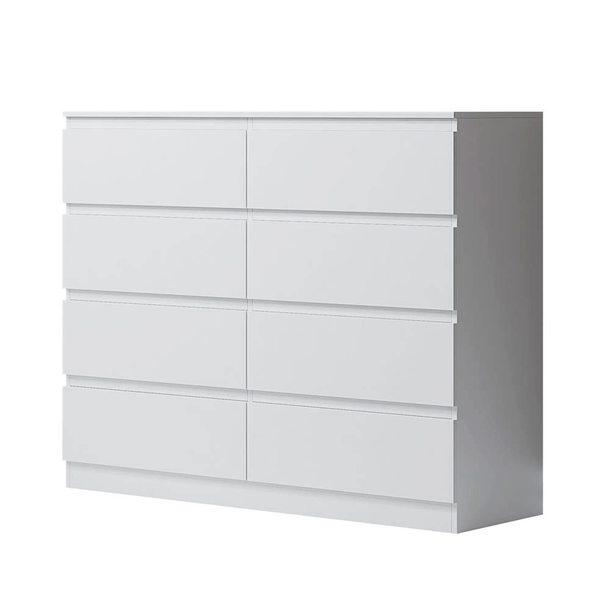 Carlton 8 Drawer Wide 4+4 Chest Of Drawers - Matt White - Image 4
