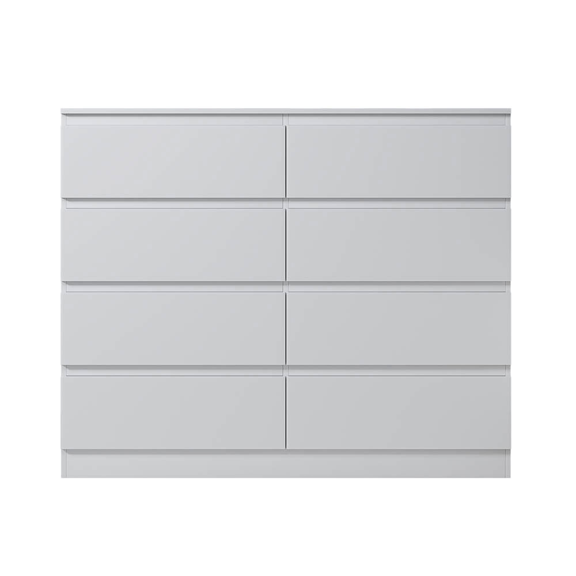 Carlton 8 Drawer Wide 4+4 Chest Of Drawers - Matt White - Image 3