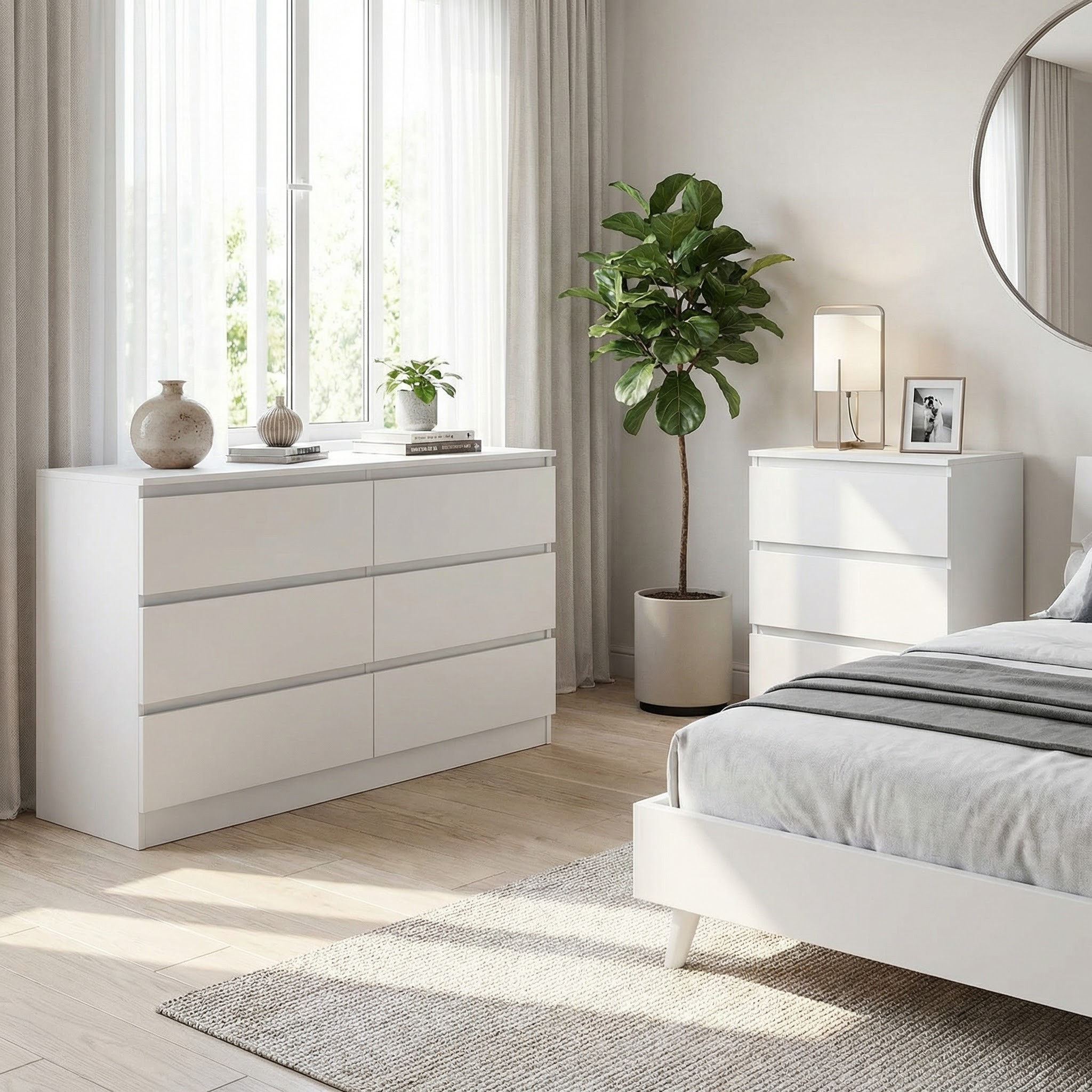 carlton-matt-white-6-drawer-and-3-drawer-chests-offer