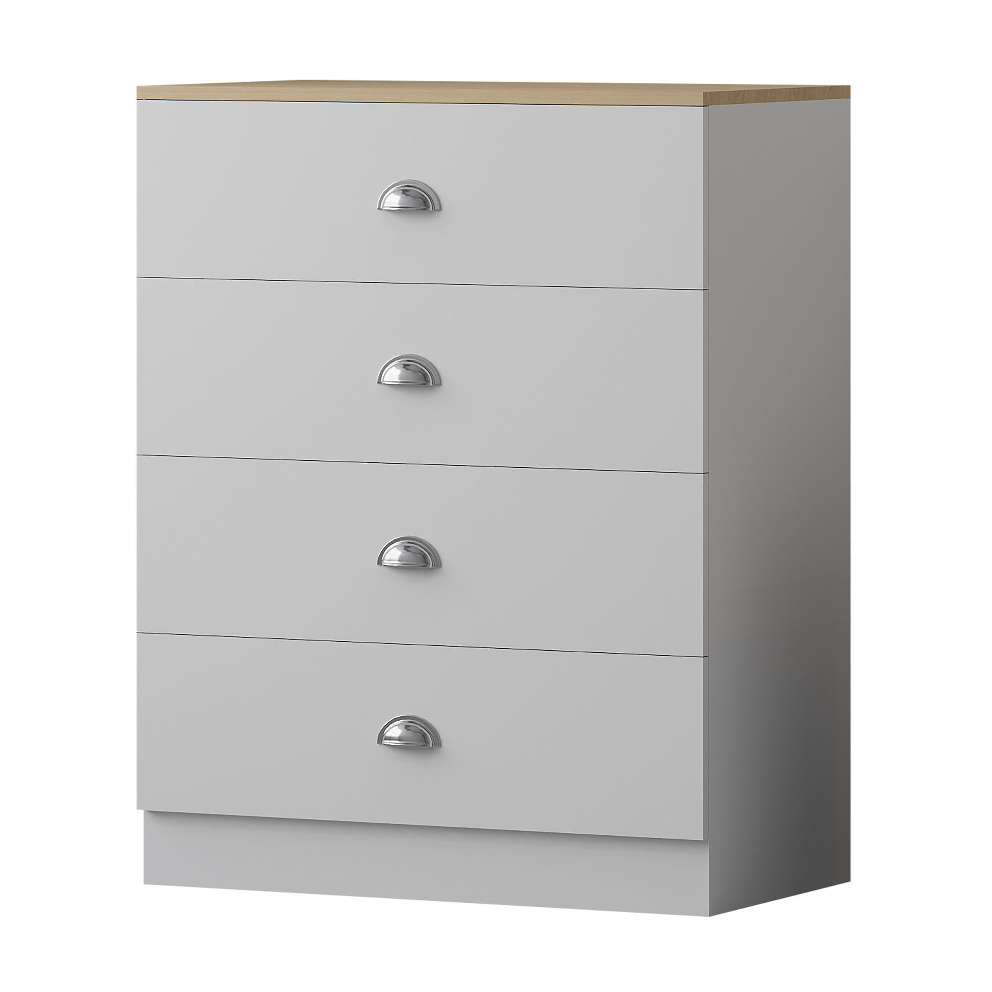 Esher 4 Drawer Chest Of Drawers Matt White With Oak Top - Image 3