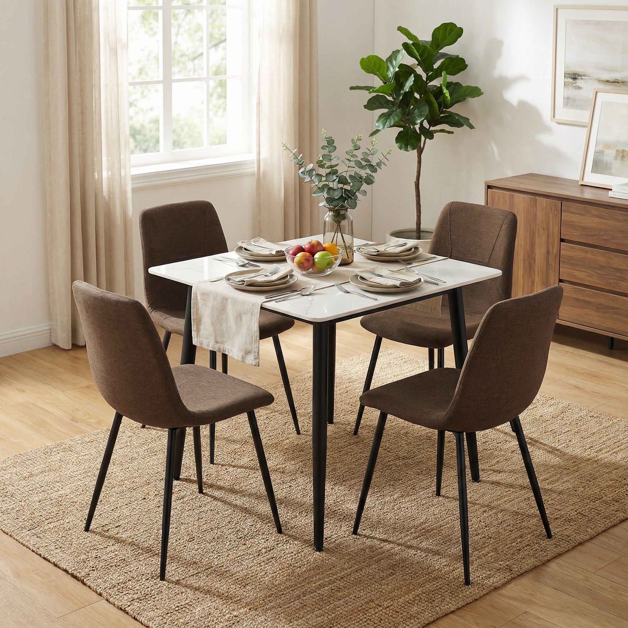 nova-cream-square-dining-set-with-4-esme-dark-brown-chairs