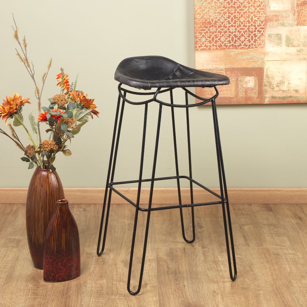 artisan-bar-stool-black-genuine-leather