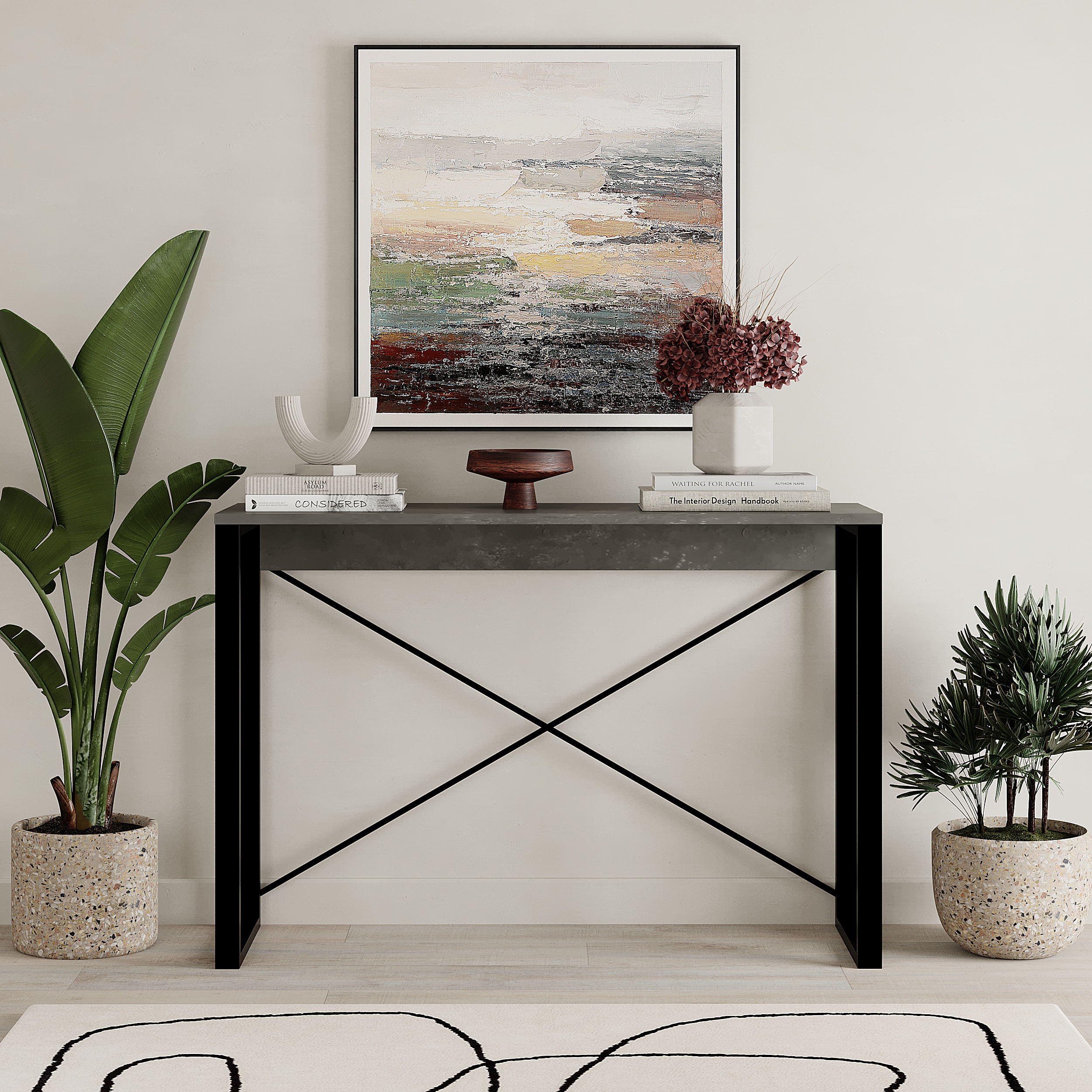 modern-archie-console-table-retro-grey-110cm-with-black-metal-legs