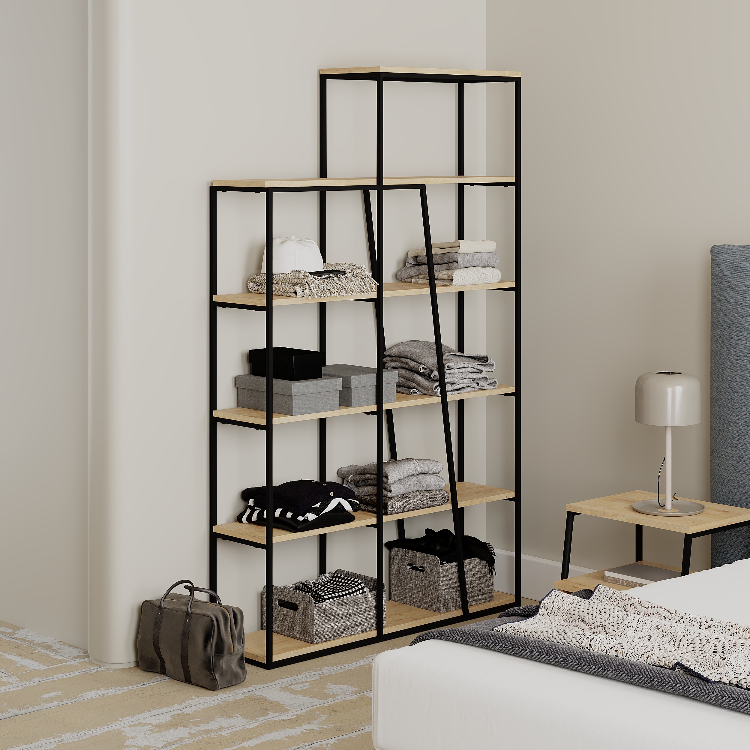 pal-modern-bookcase-display-unit-natural-oak-effect-tall-178cm