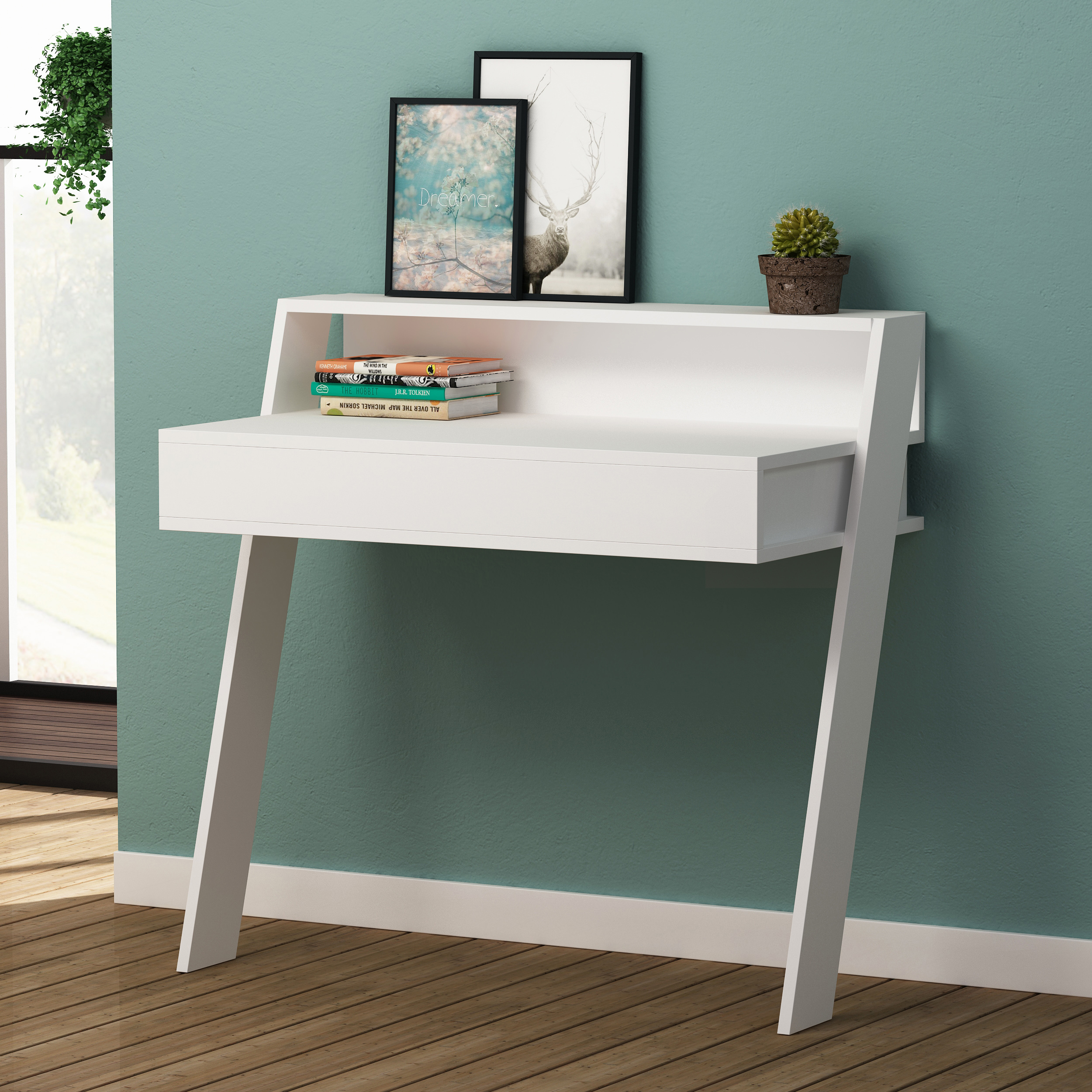 cowork-modern-desk-white-wall-mounted-with-drawer-94cm-wide
