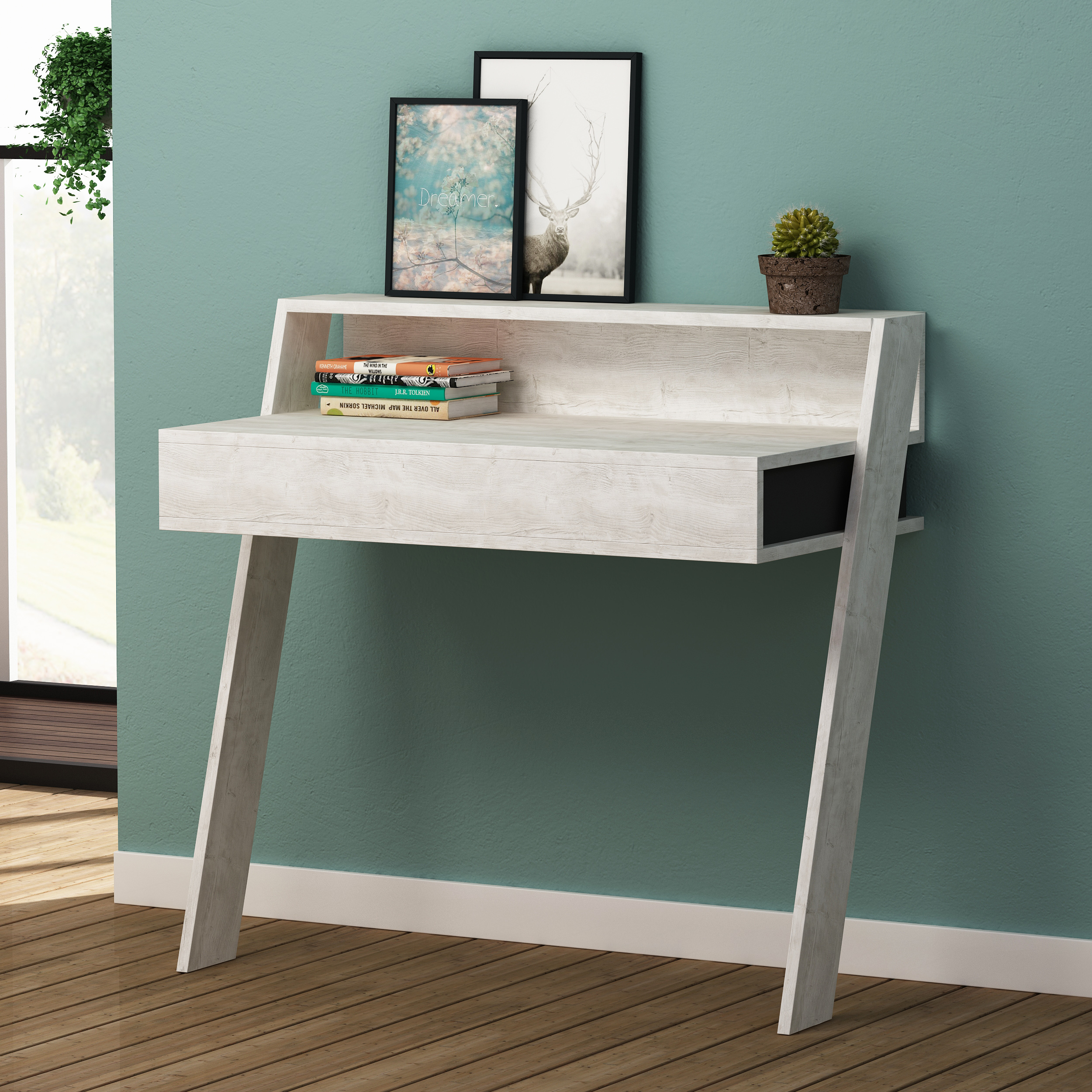 cowork-modern-desk-ancient-white-wall-mounted-with-drawer-94cm-wide