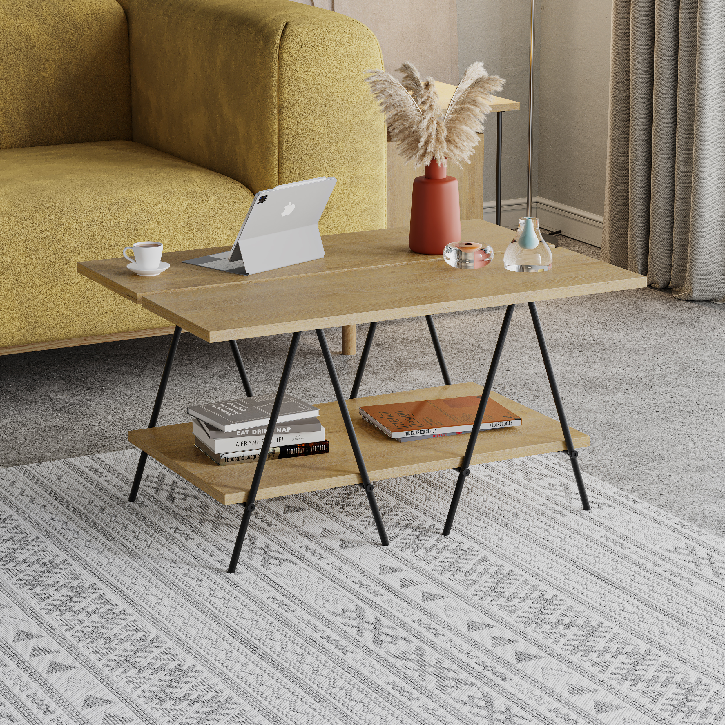 essel-centre-coffee-table-oak-metal-trestle-legs-80cm