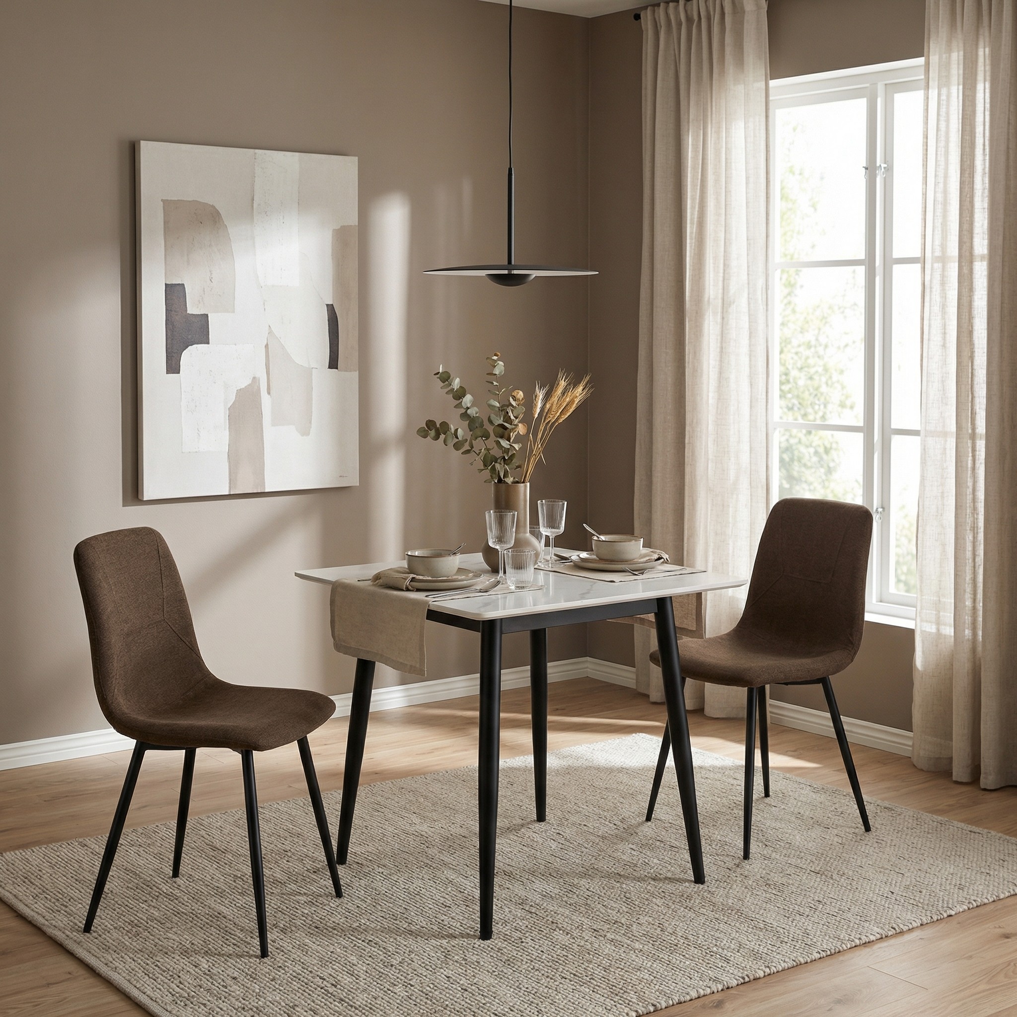 nova-cream-square-dining-set-with-2-esme-dark-brown-chairs