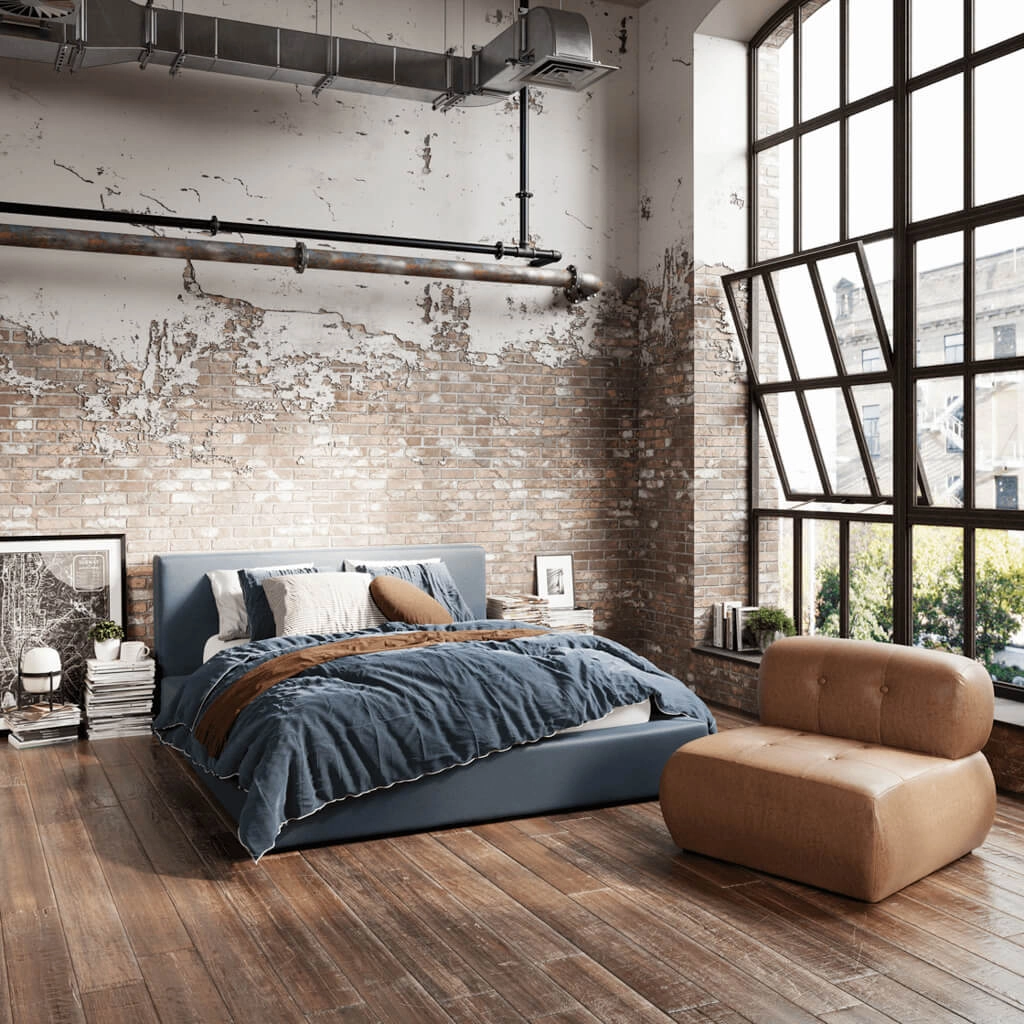 Soho-Ink-Blue-King-Bed-LifeStyle - Jamies Furniture
