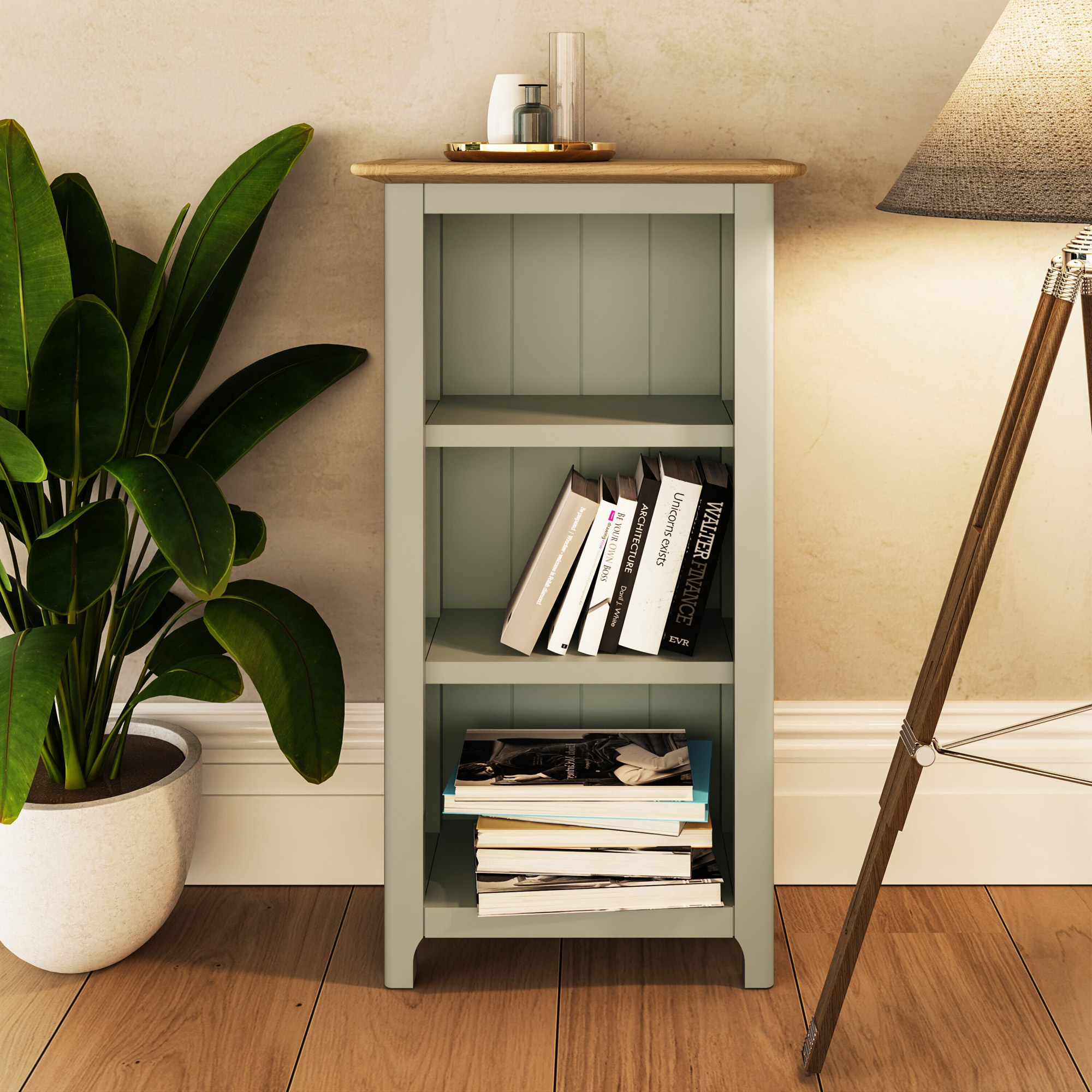 taberno-oak-3-tier-bookcase-sage-green