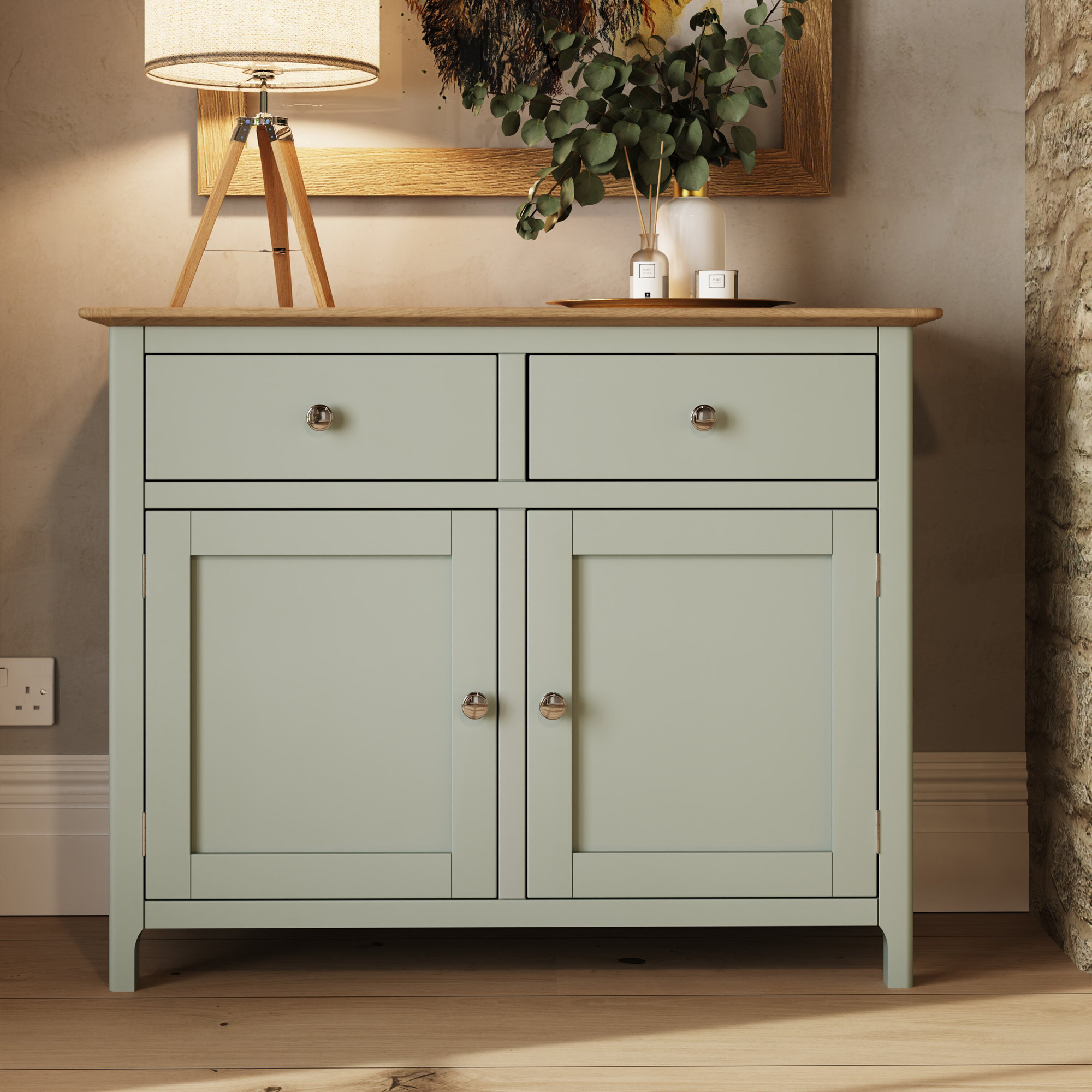 taberno-oak-2-door-2-drawer-sideboard-sage-green