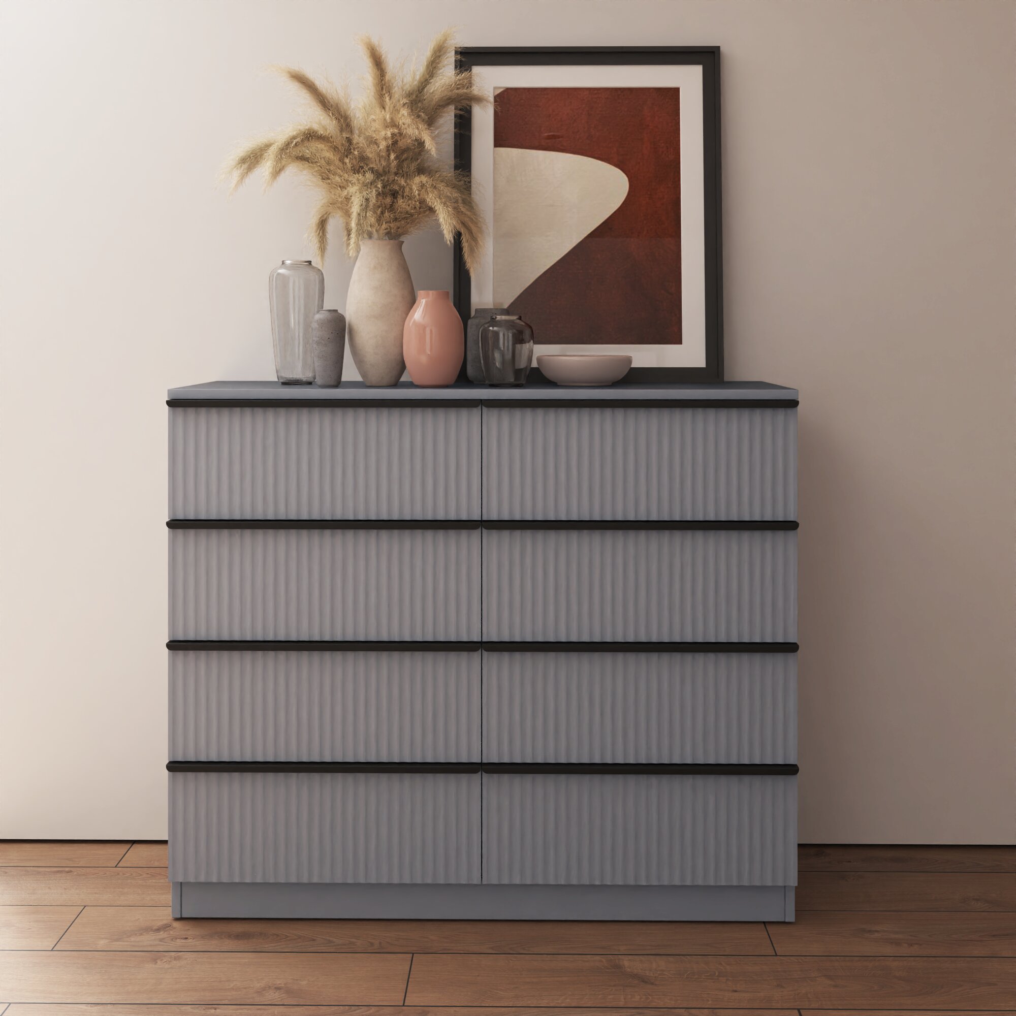 fwstyle-lania-ripple-ridged-8-drawer-chest-of-drawers-matt-grey
