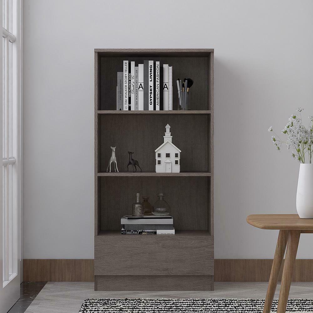 stora-3-shelf-bookcase-120cm-with-bottom-drawer-rustic-oak