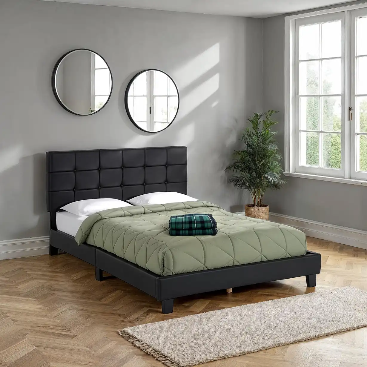 ARRAN-46-BED-BLACK-PU-2025-200-203-134-08-PR - Jamies Furniture
