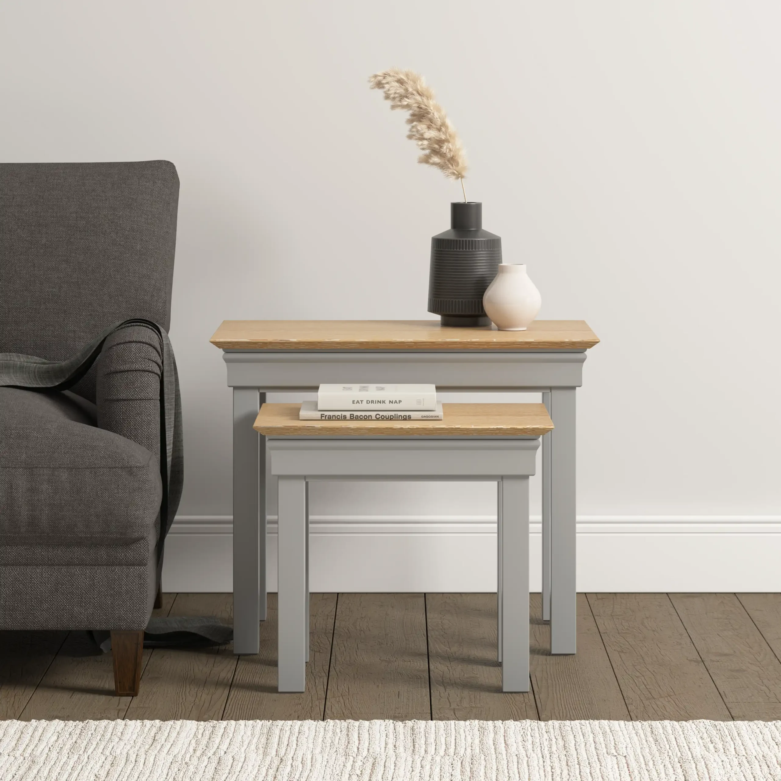 BORDEAUX-NEST-OF-2-TABLES-PEBBLE-GREY-OAK-300-303-043-06 - Jamies Furniture