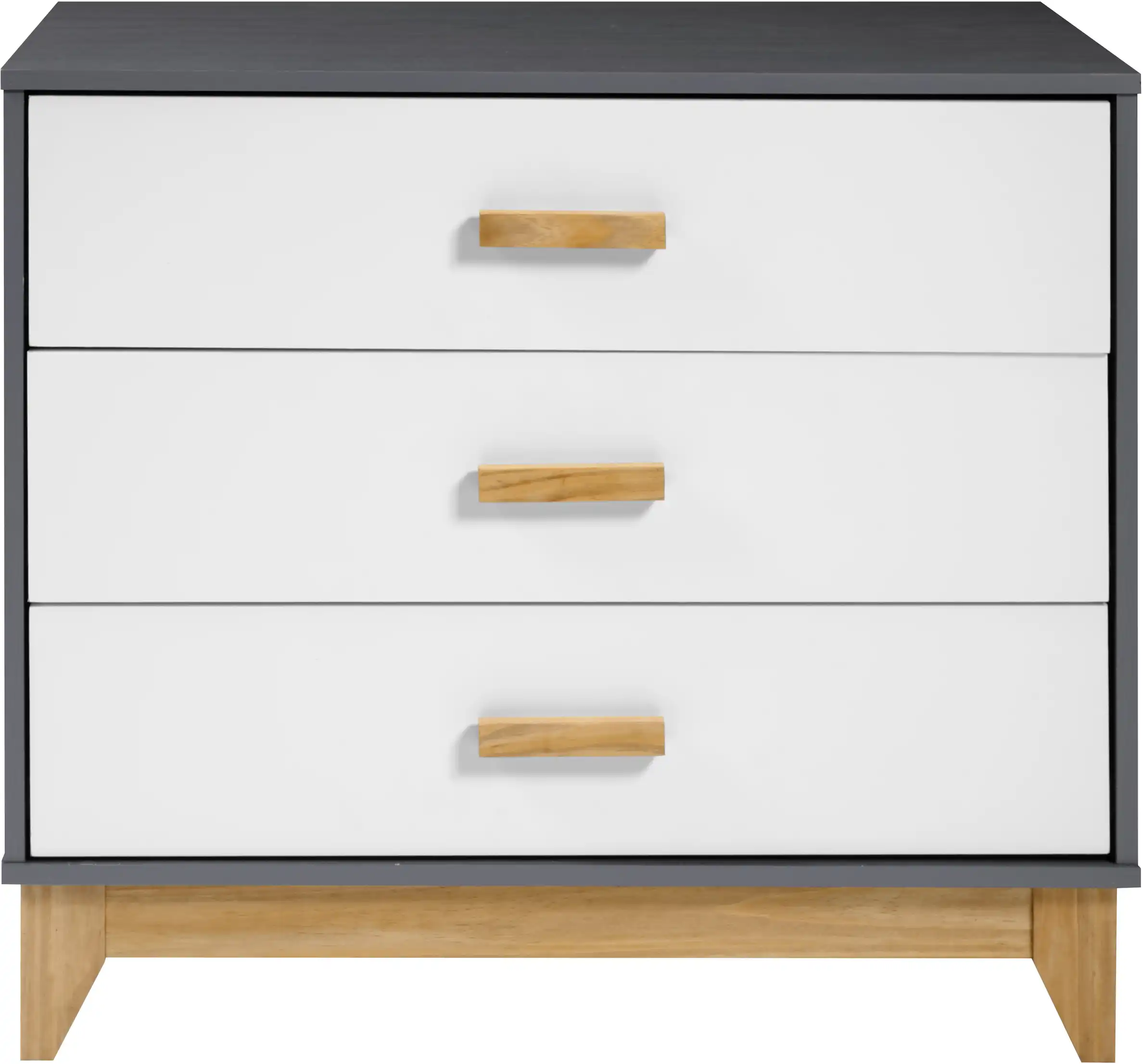 CLEVELAND-3-DRAWER-CHEST-WHITEGREY-METAL-EFFECT-2023-100-102-191-F-03 - Jamies Furniture