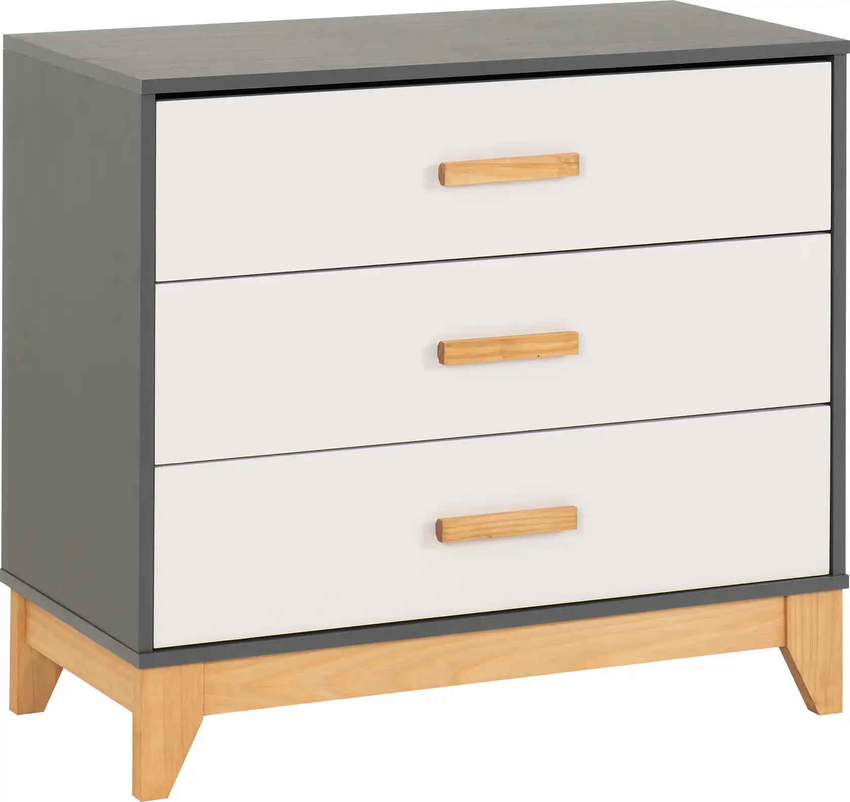 CLEVELAND-3-DRAWER-CHEST-WHITEGREY-METAL-EFFECT-2024-100-102-191-01 - Jamies Furniture